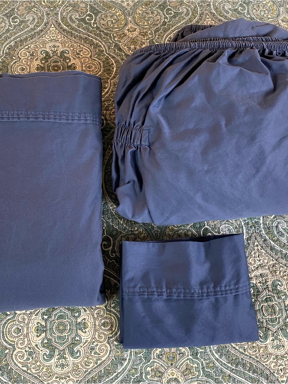 Threshold Navy Blue Fitted Sheet Set 3  - Solid Bedding Pieces